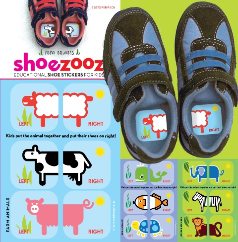 shooezooz- education shoe stickers for kids - toddler gift idea - not another baby shop