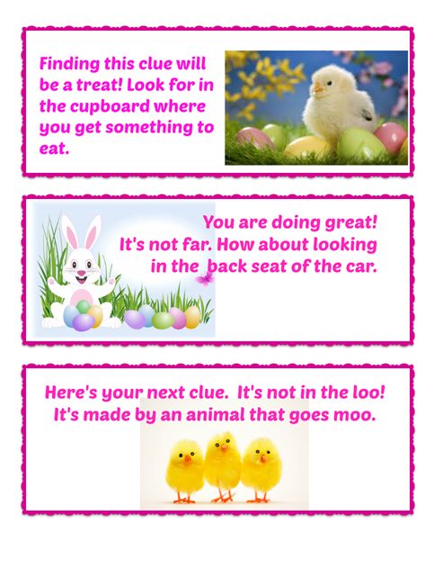 Easter Egg Hunt Clues 1