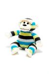 Organic Knit Monkey w/Rattle Stripey Blue and Green Limited Edition