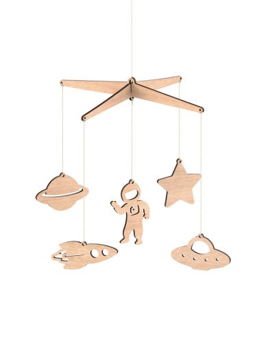 Not Perfect-Torn Packaging - Space Wooden Baby Mobile