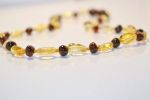 Baltic Amber Teething Necklace -Polished  Cherry and Lemonade