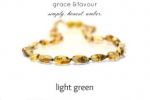 Baltic Amber Teething Necklace - Polished Light Green
