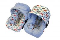 Itzy Ritzy - Baby Ritzy Rider Infant Car Seat Cover - Rodeo Drive & Blue Minky