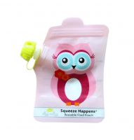 Squeeze Happens Reusable Food Pouch Set - Owl