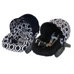 Itzy Ritzy - Baby Ritzy Rider Infant Car Seat Cover -Moroccan Nights & Black Minky