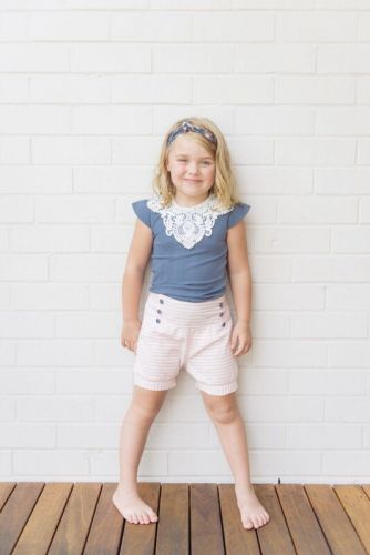 Love Henry Violet Lace Top Navy (Size 00 to 2 and 5 and 7 )