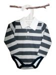 Love Henry Hudson Jack Rugby Onsie - Blue Stripe