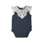 Love Henry Daisy Lace Collar Romper - Navy/ Floral (000 to 1)