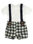Love Henry Digby Boys Playsuit - Navy Check