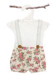 Love Henry Lola Suspenders Playsuit - Rose (only size 0 & 1 left)