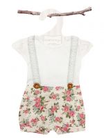 Love Henry Lola Suspenders Playsuit - Rose (only size 0 & 1 left)