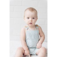 Love Henry Tribal Roy Dungaree/Overalls - Light Aqua Chevron (sizes 000 to 2)