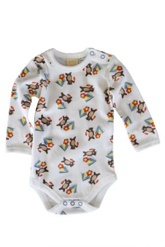 Sapling -Organic Cotton Long Sleeve Bodysuit -Camping Bear