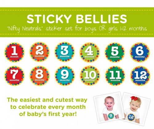 Sticky Bellies Nifty Neutrals - Milestone Stickers 0-12 months