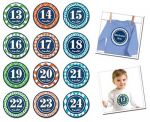 Sticky Bellies Patterned Prepster - Milestone Stickers 13-24 months 
