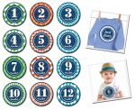 Sticky Bellies Patterned Prepster - Milestone Stickers 0-12 months 