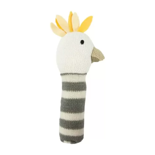 Hand Rattle – Knit – Cockatoo