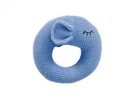 Knit Elephant Ring Rattle - Blue
