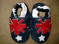 Aussie-Australian Flag Soft Sole Leather Baby Shoes - Australia Day (only 0-6 mths left)