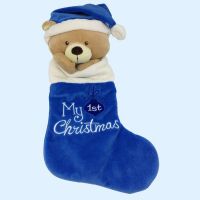 Baby's My First Christmas - Stocking Blue