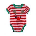 Stripey Reindeer Bodysuit Baby Christmas Outfit (Sizes 000 to 0) 