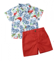 Christmas Car Shirt and Short Set (Size 1-2)