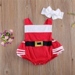 Santa Shortall Romper with Frills Baby Christmas Outfit - only Size18-24mths left