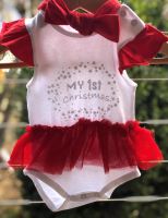 My First Christmas - Skirted Bodysuit & Headband - Baby Christmas Outfit