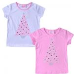 Gorgeous White and Pink Christmas Tree Tee (Sizes 0 to 7)