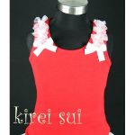 Red with White Shoulder Ruffle - Christmas Singlet/Tanktop (Last one 5-7 years)