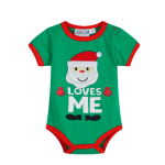Santa Loves Me - Green Onsie - Baby Christmas Outfit (Size 00 only)