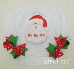 Christmas Santa Ho Ho Ho Nappy Cover/Bloomers with Double Bow