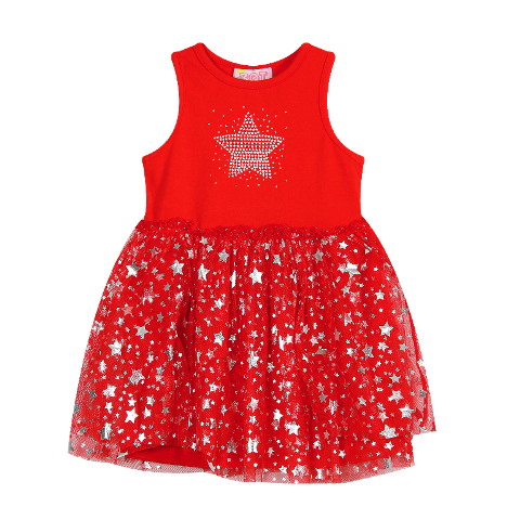 Sparkly Red & Silver Star Tutu Dress (only Size 4 yrs left)