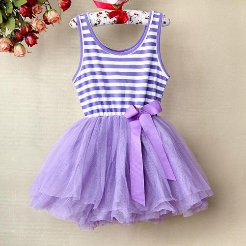 Purple Striped Top Tutu Dress (only size 2-3 yrs left)
