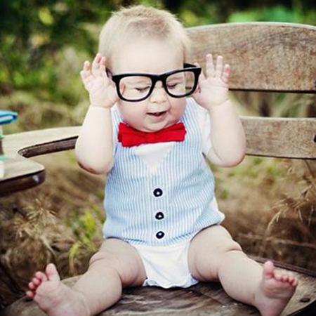 Blue Stripe Vest with Bow Tie Baby Onsie