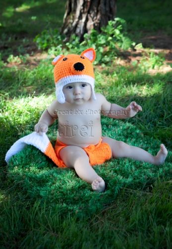 Photo Prop -Crochet Fox Outfit for Babies