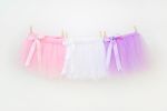 Soft Tutu with Bow White, Pink or Purple (Size 1-2)