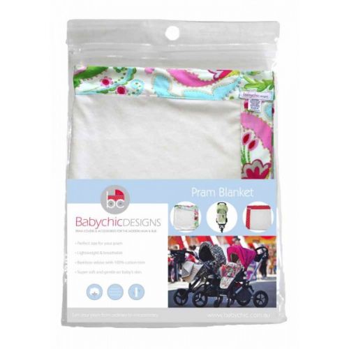 Babychic Designs Bamboo Velour Pram Blanket - Rainbow Garden