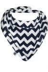 Bibska Bib - Navy Chevron- Dribble/Bandana Bib