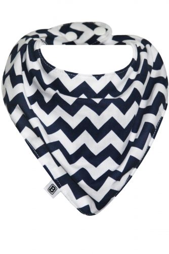 Bibska Bib - Navy Chevron- Dribble/Bandana Bib