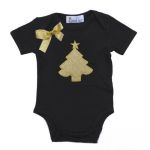 Stunning Black & Gold Christmas Tree Bodysuit