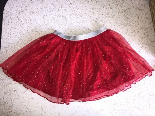 Sparkly Red and Silver Tutu Skirt (Sizes 0 to 2)