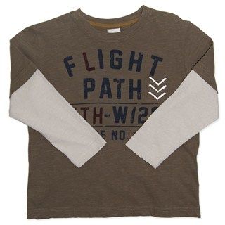 Flight Path Long Sleeve Tee (sizes 3 to 6)  by Candy Stripes