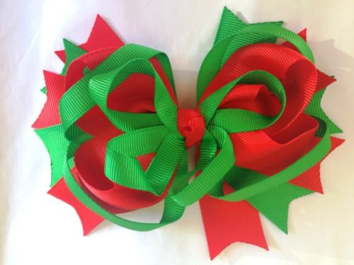 Large Multi Layer Christmas Bow/Hairclip