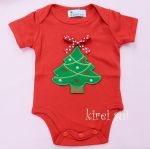 Red Christmas Tree Bodysuit - Baby Christmas Outfit (3-6 months)