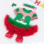 Tutu Elf Set  Baby Christmas Outfit - Tutu Romper, Headband Shoes and Leg Warmers