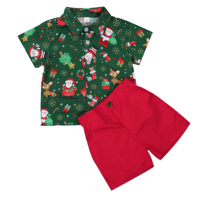 Green Christmas Shirt and Red Shorts