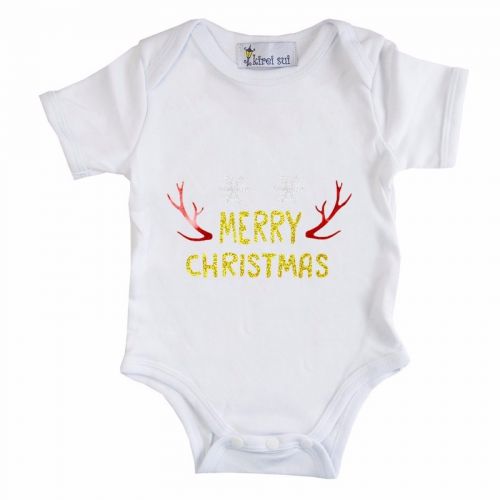 Merry Christmas Bodysuit - Baby Christmas Outfit (6-12 months)