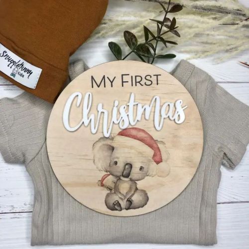 3D My First Christmas Plaque - Koala