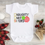 Naughty Nice I Tried - Christmas Onesie - 18 months (Near Perfect)